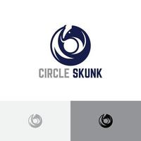 Circle Skunk Cute Little Animal Nature Logo vector