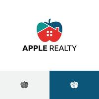 apple bienes raíces fruta casa bienes raíces logo vector