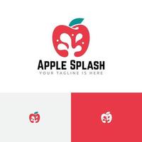 logotipo de jugo de fruta fresca natural splash de manzana vector