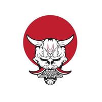 Oni japanese devil mask, Vector illustration