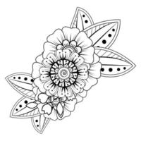 Floral Background with mehndi flower. Decorative ornament in ethnic oriental style. Coloring book. vector