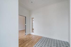 empty white room with repair and without furniture. room for office or store photo