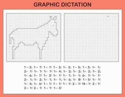 dictado gráfico. juegos educativos para niños. vector