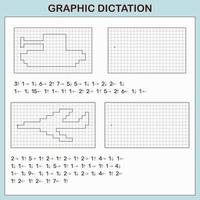 dictado gráfico. juegos educativos para niños. vector