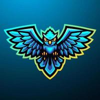 diseño del logotipo de la mascota del esport del búho vector