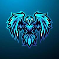 Blue phoenix mascot logo design vector