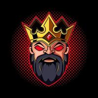 logotipo de la mascota de la cabeza del rey enano vector