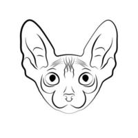 gato esfinge. logo con gato sobre fondo blanco. silueta felina. logotipo ilustración vectorial vector