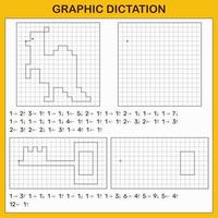 dictado gráfico. juegos educativos para niños. vector