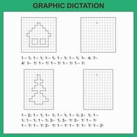 dictado gráfico. juegos educativos para niños. vector