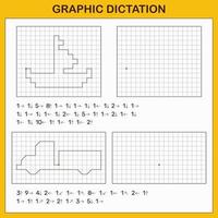 dictado gráfico. juegos educativos para niños. vector