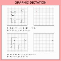 dictado gráfico. juegos educativos para niños. vector