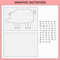 dictado gráfico. juegos educativos para niños. vector