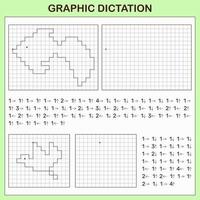 dictado gráfico. juegos educativos para niños. vector