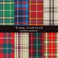 Set of tartan plaid scottish patterns. Texture for different textiles. Seamless patterns. Vector illustration.