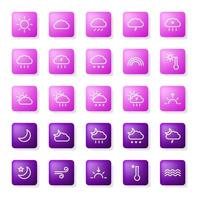 icons with phenomena weather. Set of 25 trendy icons for websites or applications. UI and App icons for smartphones or tablets. Vector illustration