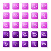 icons with phenomena weather. Set of 25 trendy icons for websites or applications. UI and App icons for smartphones or tablets. Vector illustration