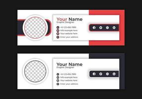 simple modern email signature design template free vector art