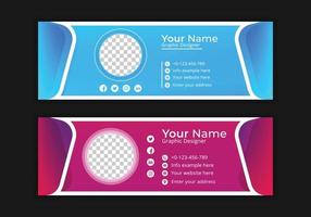 simple modern email signature design template free vector art