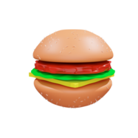 Representación 3d de hamburguesa
