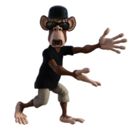 ilustração 3d de macaco divertido png