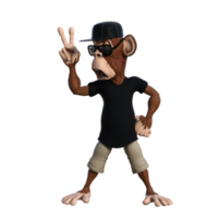 ilustração 3d de macaco divertido png