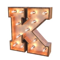 letters and number with lights 3d rendering png