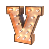 letras y números con luces 3d renderizado