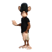 ilustração 3d de macaco divertido png