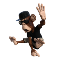 ilustração 3d de macaco divertido png