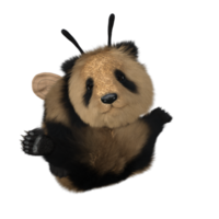 Spaß Panda 3D-Illustration png