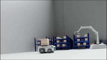 auto robot trasporti camion scatola con ai interfaccia oggetto per produzione industria tecnologia Prodotto esportare e importare di futuro robot informatica nel il magazzino di braccio meccanico futuro tecnologia