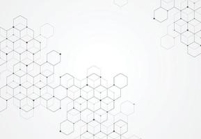 Abstract hexagonal molecular structures in technology background and science style. Medical design. Vector illustration