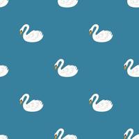 Children s seamless pattern with the image of white swan vector
