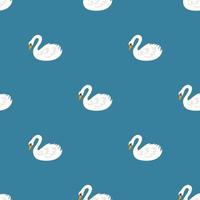 Children s seamless pattern with the image of white swan vector