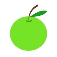 vector simple green apple in flat style.