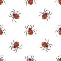 Children s seamless pattern with spiders on a white background. vector