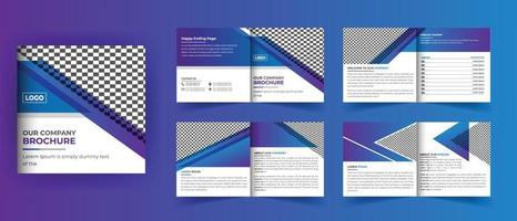 8 Pages square bifold brochure design vector