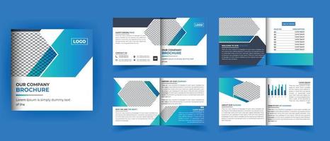 8 Pages square bifold brochure design vector