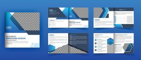 8 Pages square bifold brochure design vector