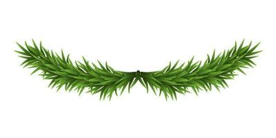 Greenery Christmas Garland. Merry Christmas wreath with fir branches isolated on white background. Vector decoration design