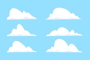 Cartoon clouds isolated on blue sky panorama vector collection set