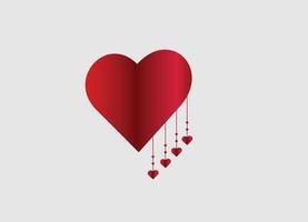 ilustración con un vector de corazón de san valentín rojo