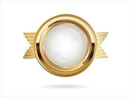 Golden badge retro style isolated on white background vector