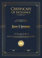 certificate or diploma retro vintage design vector