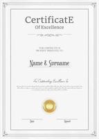 certificate or diploma retro vintage design vector