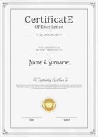 certificate or diploma retro vintage design vector