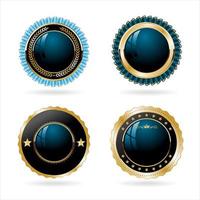 Collection of black blue and gold quality badges and labels vector