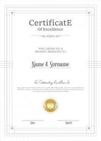 certificate or diploma retro vintage design vector