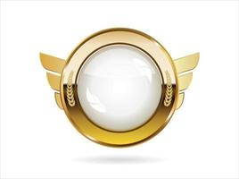 Golden badge retro style isolated on white background vector
